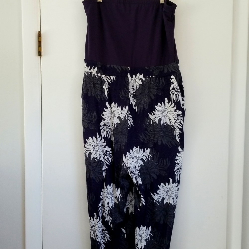 LOFT beach strapless jumpsuit with pockets